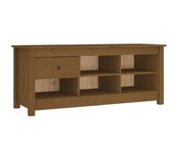 Berkfield Home Shoe Cabinet Honey Brown 110x38x45.5 cm Solid Wood Pine Berkfield Home Brown 110x38x45.5 cm