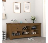 Berkfield Home Shoe Cabinet Honey Brown 110x38x45.5 cm Solid Wood Pine Berkfield Home Brown 110x38x45.5 cm