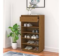 Berkfield Home Shoe Cabinet Honey Brown 60x34x105 cm Solid Wood Pine | Size: 60 x 34 x 105 cm Berkfield Home Brown 60 x 34 x 105 cm