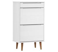 Berkfield Home Shoe Cabinet MOLDE White 59, 5x35x103 cm Solid Wood Pine | Size: 5 x 35 x 103 cm Berkfield Home White 5 x 35 x 103 cm