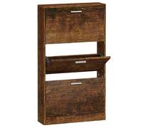 Berkfield Home Shoe Cabinet Smoked Oak 59x17x108 cm Engineered Wood in Brown | Size: 59 x 17 x 108 cm Berkfield Home Brown 59 x 17 x 108 cm