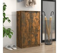 Berkfield Home Shoe Cabinet Smoked Oak 59x35x100 cm Engineered Wood in Brown | Size: 59 x 35 x 100 cm Berkfield Home Brown 59 x 35 x 100 cm