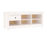 Berkfield Home Shoe Cabinet White 110x38x45.5 cm Solid Wood Pine Berkfield Home White 110x38x45.5 cm