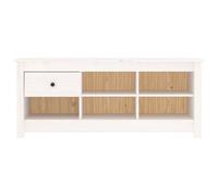 Berkfield Home Shoe Cabinet White 110x38x45.5 cm Solid Wood Pine Berkfield Home White 110x38x45.5 cm