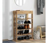 Berkfield Home Shoe Rack Artisan Oak 60x30x98 cm Engineered Wood in Brown | Size: 60 x 30 x 98 cm Berkfield Home Brown 60 x 30 x 98 cm