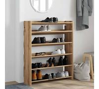 Berkfield Home Shoe Rack Artisan Oak 80x25x100 cm Engineered Wood in Brown | Size: 80 x 25 x 100 cm Berkfield Home Brown 80 x 25 x 100 cm