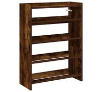 Berkfield Home Shoe Rack Smoked Oak 60x25x81 cm Engineered Wood in Brown | Size: 60 x 25 x 81 cm Berkfield Home Brown 60 x 25 x 81 cm