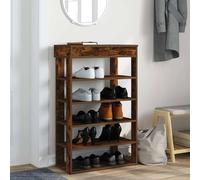 Berkfield Home Shoe Rack Smoked Oak 60x30x98 cm Engineered Wood in Brown | Size: 60 x 30 x 98 cm Berkfield Home Brown 60 x 30 x 98 cm