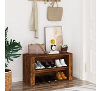 Berkfield Home Shoe Rack Smoked Oak 75x35x45 cm Engineered Wood in Brown | Size: 75 x 35 x 45 cm Berkfield Home Brown 75 x 35 x 45 cm