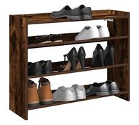 Berkfield Home Shoe Rack Smoked Oak 80x25x62 cm Engineered Wood in Brown | Size: 80 x 25 x 62 cm Berkfield Home Brown 80 x 25 x 62 cm