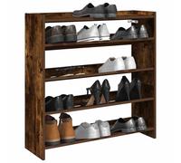 Berkfield Home Shoe Rack Smoked Oak 80x25x81 cm Engineered Wood in Brown | Size: 80 x 25 x 81 cm Berkfield Home Brown 80 x 25 x 81 cm