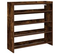 Berkfield Home Shoe Rack Smoked Oak 80x25x81 cm Engineered Wood in Brown | Size: 80 x 25 x 81 cm Berkfield Home Brown 80 x 25 x 81 cm