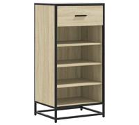 Berkfield Home Shoe Rack Sonoma Oak 48x38x97.5 cm Engineered Wood in Light Tan Berkfield Home Light Tan 48x38x97.5 cm