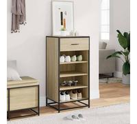 Berkfield Home Shoe Rack Sonoma Oak 48x38x97.5 cm Engineered Wood in Light Tan Berkfield Home Light Tan 48x38x97.5 cm