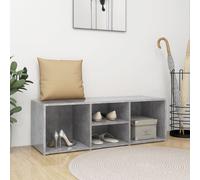 Berkfield Home Shoe Storage Bench Concrete Grey 105x35x35 cm Engineered Wood | Size: 105 x 35 x 35 cm Berkfield Home Grey 105 x 35 x 35 cm