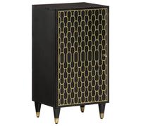 Berkfield Home Side Cabinet 40x33x75 cm Solid Wood Mango in Black | Size: 40 x 33 x 75 cm Berkfield Home Black 40 x 33 x 75 cm