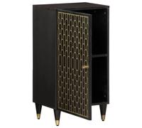 Berkfield Home Side Cabinet 40x33x75 cm Solid Wood Mango in Black | Size: 40 x 33 x 75 cm Berkfield Home Black 40 x 33 x 75 cm
