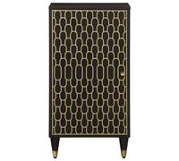 Berkfield Home Side Cabinet 40x33x75 cm Solid Wood Mango in Black | Size: 40 x 33 x 75 cm Berkfield Home Black 40 x 33 x 75 cm