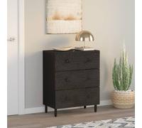 Berkfield Home Side Cabinet Black 60x33x75 cm Solid Wood Mango | Size: 60 x 33 x 75 cm Berkfield Home Black 60 x 33 x 75 cm