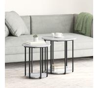 Berkfield Home Side Table 2 pcs Grey Sonoma Engineered Wood & Metal Berkfield Home Grey
