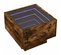 Berkfield Home Side Table with LED Smoked Oak 40x40x30 cm Engineered Wood in Brown | Size: 40 x 40 x 30 cm Berkfield Home Brown 40 x 40 x 30 cm