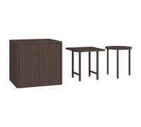 Berkfield Home Side Tables 3 pcs Brown Poly Rattan Berkfield Home Brown