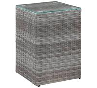 Berkfield Home Side Tables 3 pcs with Glass Top Grey Poly Rattan Berkfield Home Grey