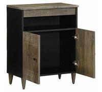 Berkfield Home Sideboard 60x33x75 cm Solid Wood Mango in Black | Size: 60 x 33 x 75 cm Berkfield Home Black 60 x 33 x 75 cm