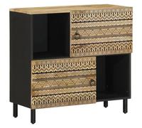 Berkfield Home Sideboard 80x33.5x75 cm Solid Rough Wood Mango in Brown Berkfield Home Brown 80x33.5x75 cm