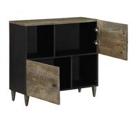 Berkfield Home Sideboard 80x33x75 cm Solid Wood Mango in Black | Size: 80 x 33 x 75 cm Berkfield Home Black 80 x 33 x 75 cm