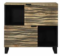 Berkfield Home Sideboard ‚Äì 80x33.5x75 cm, Made from Solid Mango Wood in Beige | Size: 80x33.5x75 cm Berkfield Home Beige 80x33.5x75 cm