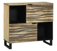 Berkfield Home Sideboard ‚Äì 80x33.5x75 cm, Made from Solid Mango Wood in Beige | Size: 80x33.5x75 cm Berkfield Home Beige 80x33.5x75 cm