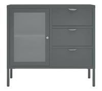 Berkfield Home Sideboard Anthracite 75x35x70 cm Steel & Tempered Glass in Dark Grey | Size: 75 x 35 x 70 cm Berkfield Home Dark Grey 75 x 35 x 70 cm