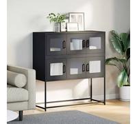 Berkfield Home Sideboard Black 100.5x39x107 cm Cold-rolled Steel Berkfield Home Black 100.5x39x107 cm