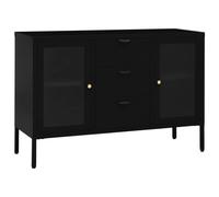 Berkfield Home Sideboard Black 105x35x70 cm Steel & Tempered Glass | Size: 105 x 35 x 70 cm Berkfield Home Black 105 x 35 x 70 cm