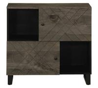 Berkfield Home Sideboard Black 80x33x75 cm Solid Wood Mango | Size: 80 x 33 x 75 cm Berkfield Home Black 80 x 33 x 75 cm
