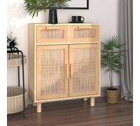 Berkfield Home Sideboard Brown 60x30x75 cm Solid Wood Pine & Natural Rattan | Size: 60 x 30 x 75 cm Berkfield Home Brown 60 x 30 x 75 cm
