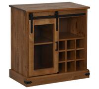 Berkfield Home Sideboard HALDEN with Sliding Door 80x40x80 cm Solid Wood in Brown | Size: 80 x 40 x 80 cm Berkfield Home Brown 80 x 40 x 80 cm