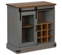 Berkfield Home Sideboard HALDEN with Sliding Door Grey 80x40x80 cm Solid Wood | Size: 80 x 40 x 80 cm Berkfield Home Grey 80 x 40 x 80 cm