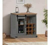 Berkfield Home Sideboard HALDEN with Sliding Door Grey 80x40x80 cm Solid Wood | Size: 80 x 40 x 80 cm Berkfield Home Grey 80 x 40 x 80 cm