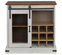 Berkfield Home Sideboard HALDEN with Sliding Door White 80x40x80 cm Solid Wood | Size: 80 x 40 x 80 cm Berkfield Home White 80 x 40 x 80 cm