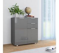 Berkfield Home Sideboard High Gloss Grey 71x35x76 cm Engineered Wood | Size: 71 x 35 x 76 cm Berkfield Home Grey 71 x 35 x 76 cm