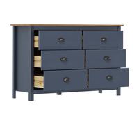 Berkfield Home Sideboard Hill Grey 125x40x80 cm Solid Pine Wood in Dark Navy | Size: 125 x 40 x 80 cm Berkfield Home Dark Navy 125 x 40 x 80 cm