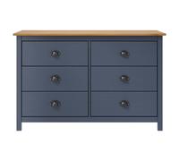 Berkfield Home Sideboard Hill Grey 125x40x80 cm Solid Pine Wood in Dark Navy | Size: 125 x 40 x 80 cm Berkfield Home Dark Navy 125 x 40 x 80 cm