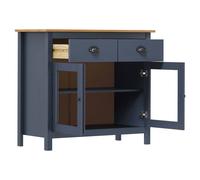 Berkfield Home Sideboard Hill Grey 90x40x80 cm Solid Pine Wood in Dark Blue | Size: 90 x 40 x 80 cm Berkfield Home Dark Blue 90 x 40 x 80 cm