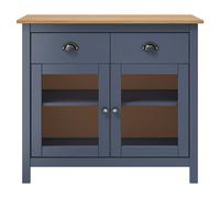 Berkfield Home Sideboard Hill Grey 90x40x80 cm Solid Pine Wood in Dark Blue | Size: 90 x 40 x 80 cm Berkfield Home Dark Blue 90 x 40 x 80 cm