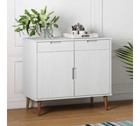Berkfield Home Sideboard MOLDE White 90x40x80 cm Solid Wood Pine | Size: 90 x 40 x 80 cm Berkfield Home White 90 x 40 x 80 cm