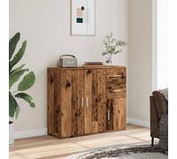 Berkfield Home Sideboard Old Wood 91x29.5x75 cm Engineered Wood in Brown Berkfield Home Brown 91x29.5x75 cm