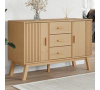 Berkfield Home Sideboard OLDEN Brown 114x43x73.5cm Solid Wood Pine | Size: 114x43x73.5 cm Berkfield Home Brown 114x43x73.5 cm
