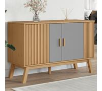Berkfield Home Sideboard OLDEN Grey & Brown 114x43x73.5 cm Solid Wood Pine Berkfield Home Grey 114x43x73.5 cm